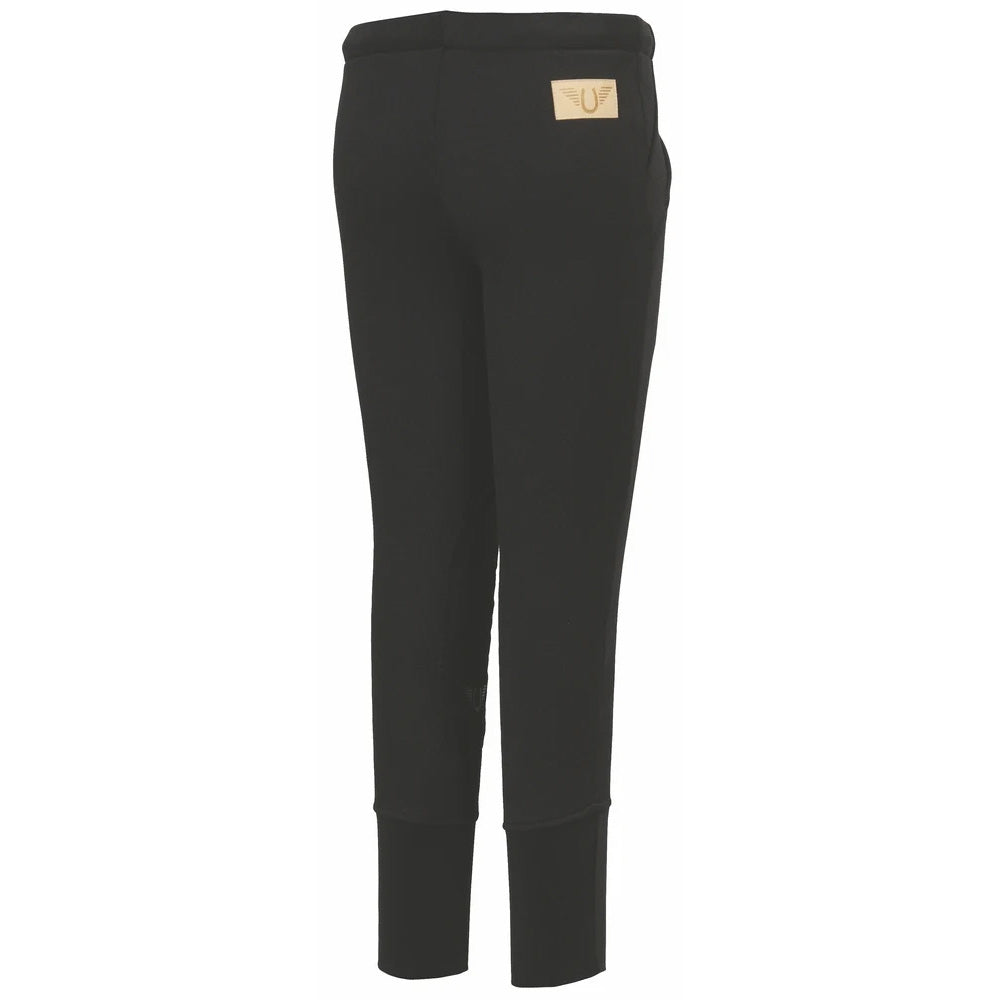 TuffRider Children's Unifleece Pull-On Stretch Fleece Knee Patch Winter Breeches