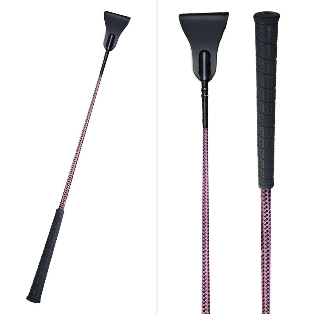 TuffRider 26" Two-Tone Weave Riding Crop with No-Slip Rubber Grip