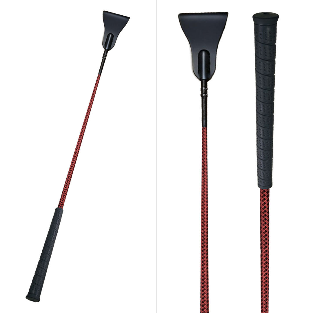 TuffRider 26" Two-Tone Weave Riding Crop with No-Slip Rubber Grip