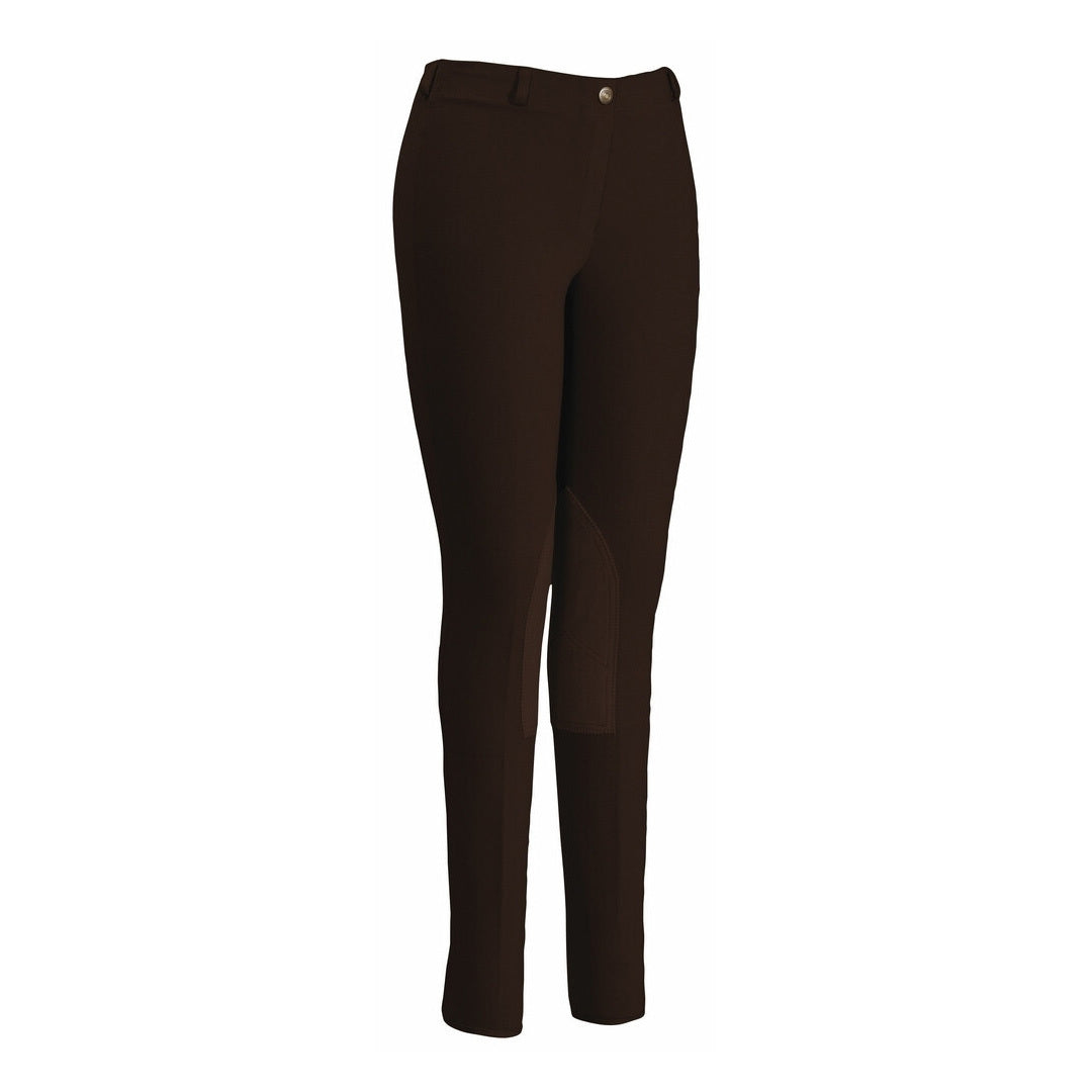 TuffRider Ladies Cotton Lowrise Pull-On Knee Patch Breeches - Breeches.com