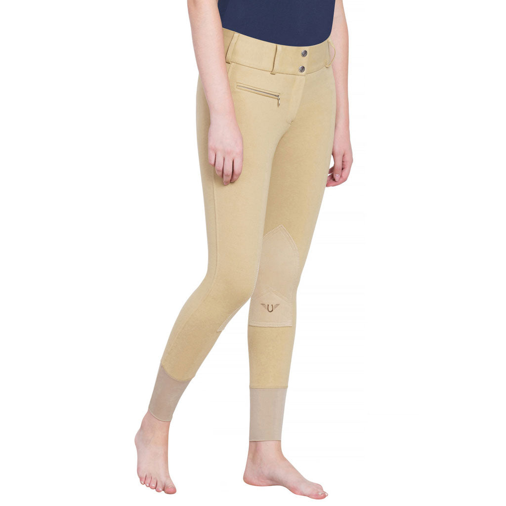 TuffRider Ladies Cotton Lowrise Wide Waistband Knee Patch Breeches_4