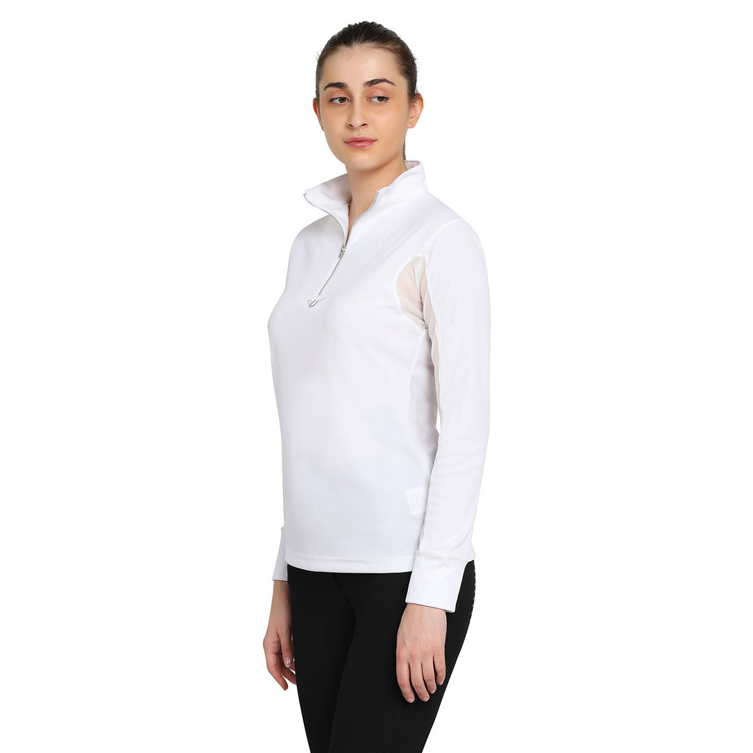 TuffRider Ladies Long Sleeve Ventilated Technical Sport Shirt – UV Protection, Quick-Dry, Mesh Undersleeves