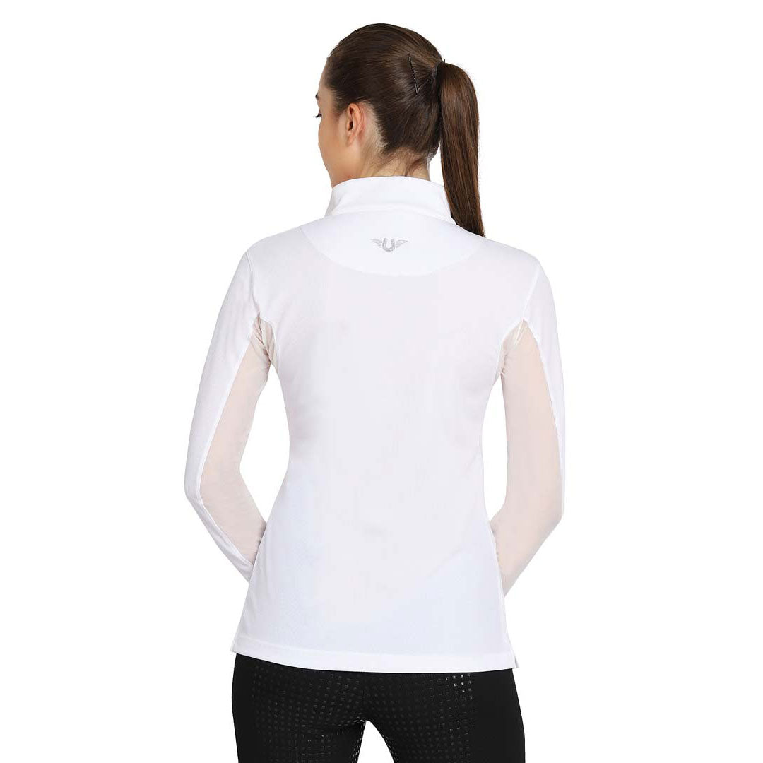 TuffRider Ladies Long Sleeve Ventilated Technical Sport Shirt – UV Protection, Quick-Dry, Mesh Undersleeves
