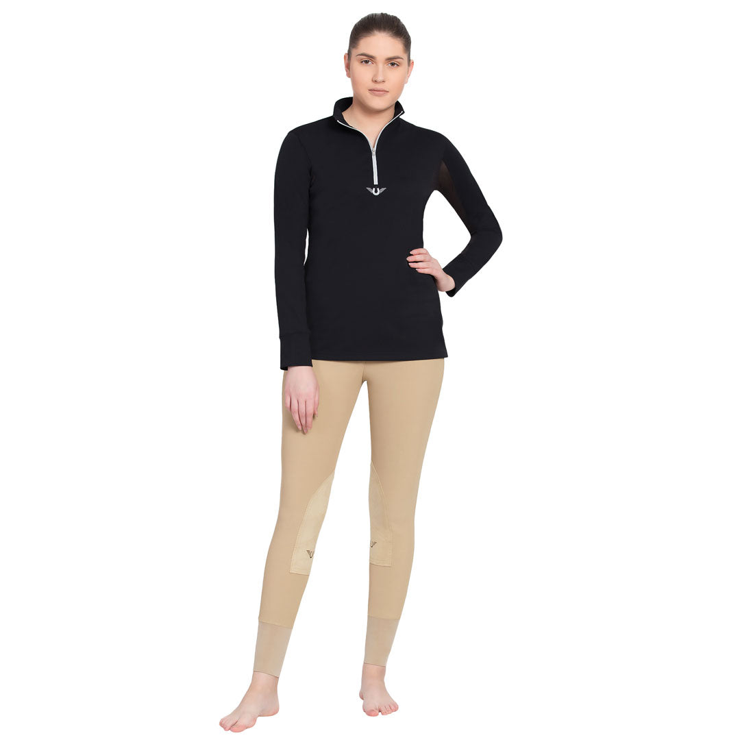 TuffRider Ladies Long Sleeve Ventilated Technical Sport Shirt – UV Protection, Quick-Dry, Mesh Undersleeves