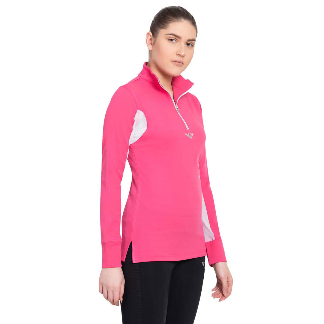 TuffRider Ladies Long Sleeve Ventilated Technical Sport Shirt – UV Protection, Quick-Dry, Mesh Undersleeves
