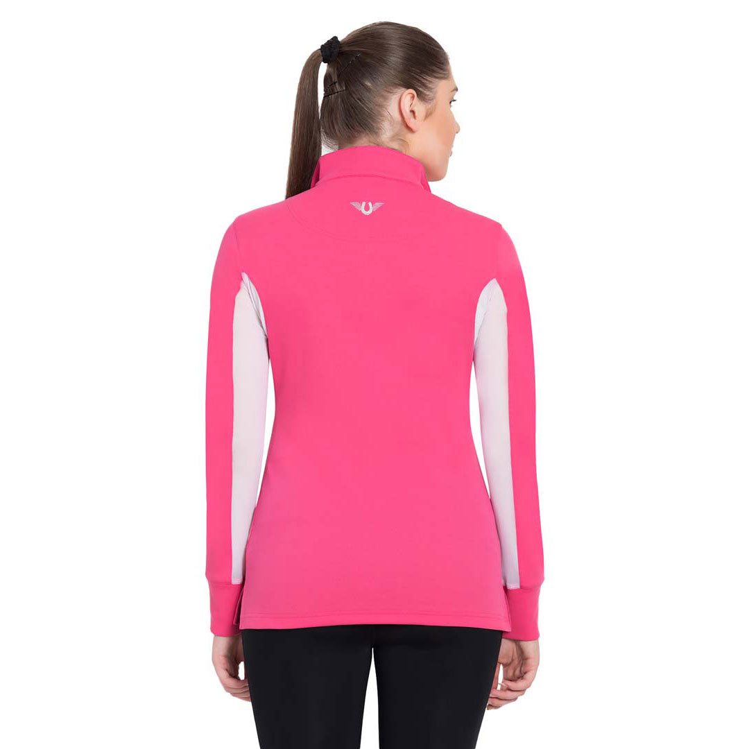 TuffRider Ladies Long Sleeve Ventilated Technical Sport Shirt – UV Protection, Quick-Dry, Mesh Undersleeves
