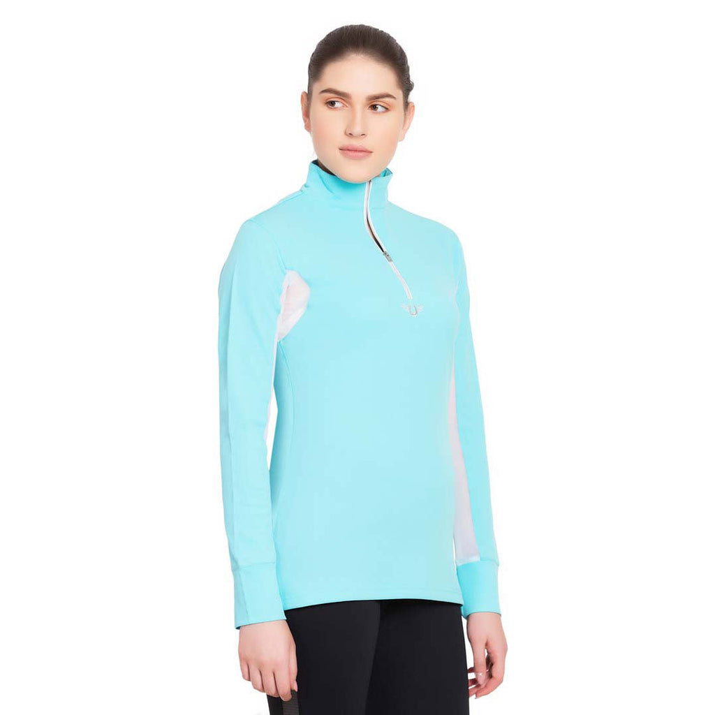 TuffRider Ladies Long Sleeve Ventilated Technical Sport Shirt – UV Protection, Quick-Dry, Mesh Undersleeves