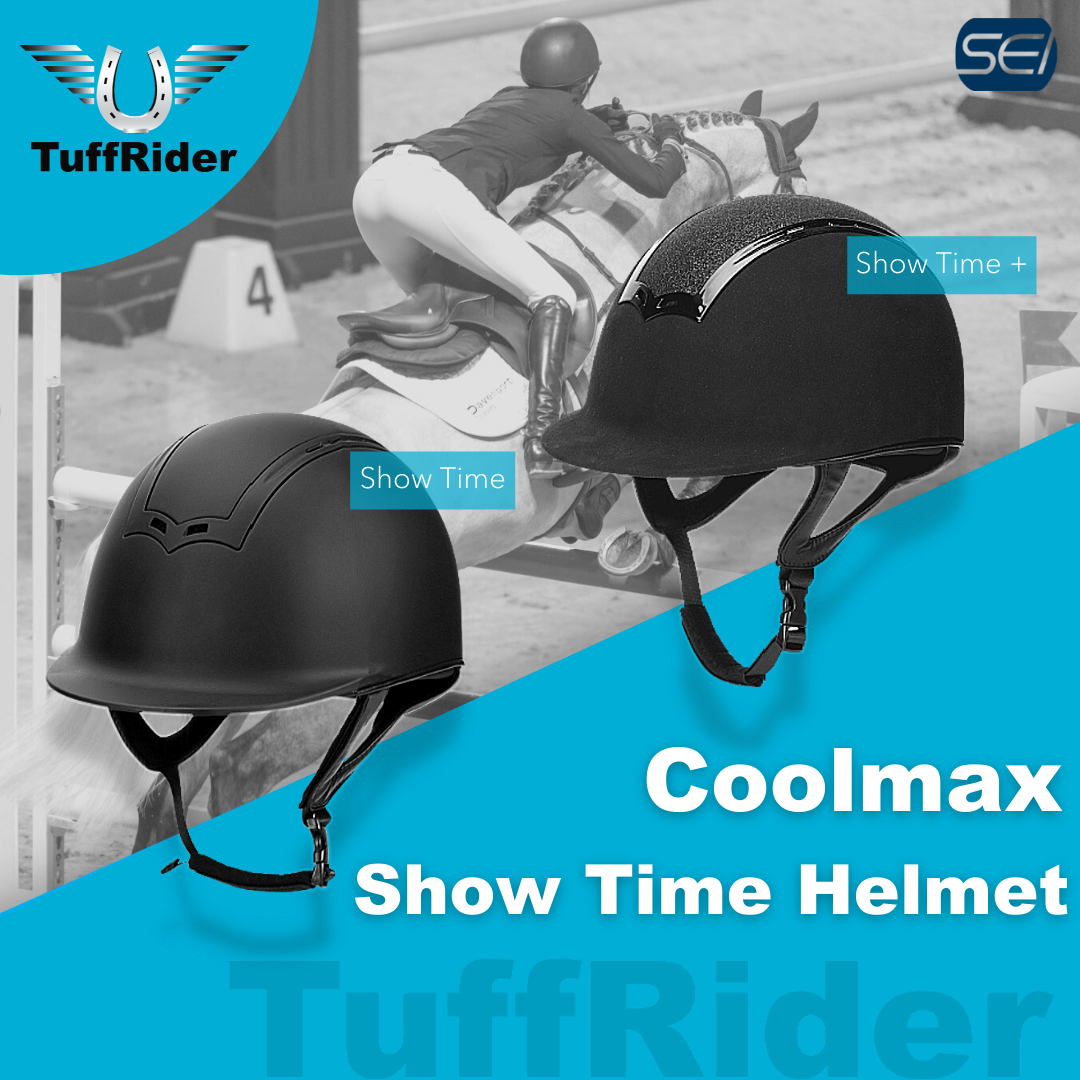 TuffRider Show Time Helmet|Protective Head Gear for Equestrian Riders - SEI Certified, Tough and Durable - Black" - Breeches.com