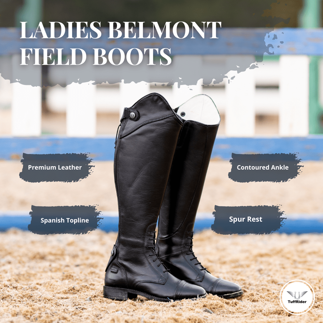 tuffrider ladies belmont dress boots TuffRider Ladies Belmont Dress Boots Black / 9 / Regular