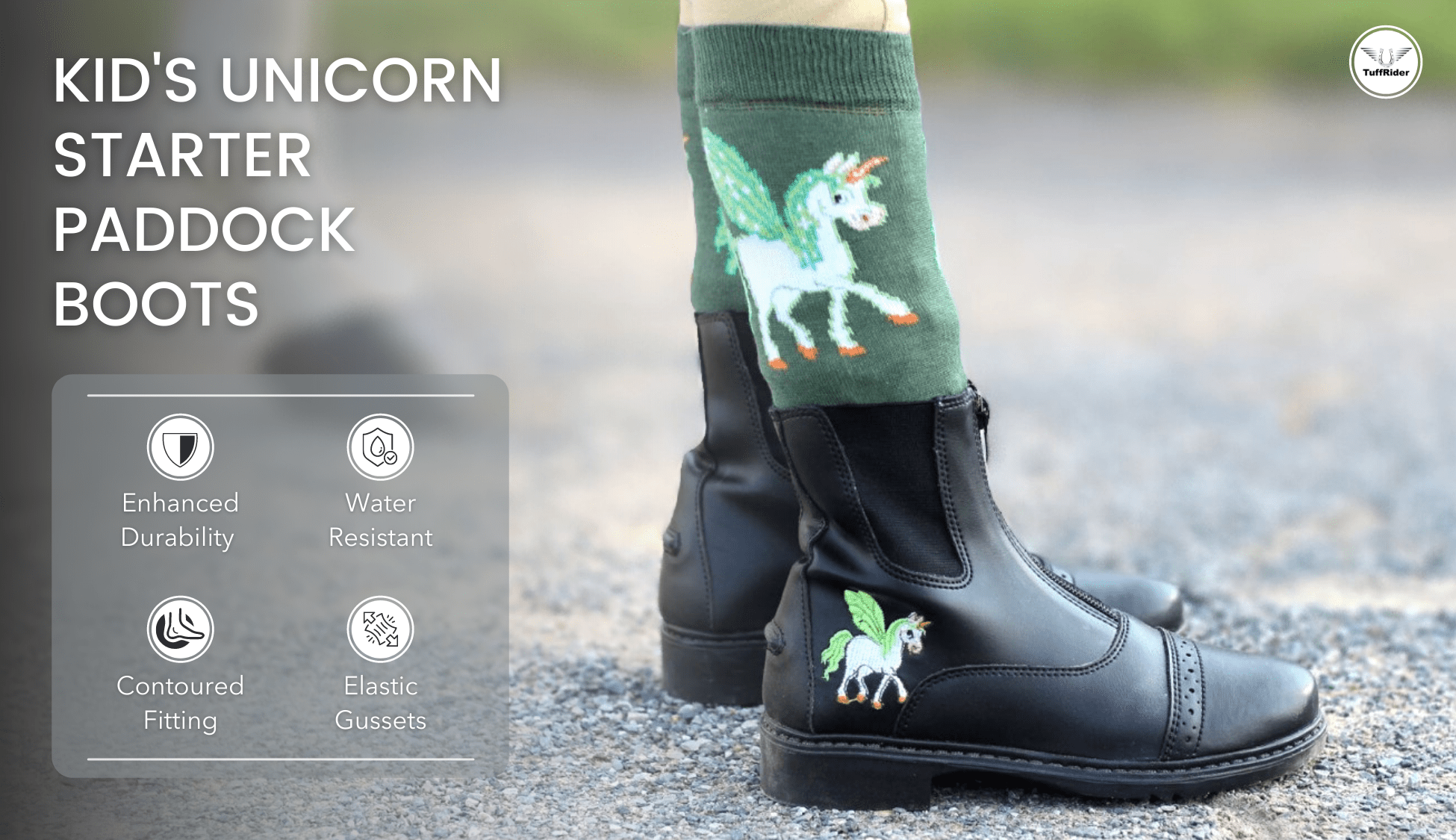 TuffRider Children's Unicorn Starter Front Zip Paddock Boots - Breeches.com