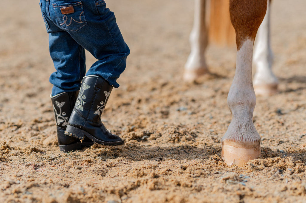 TuffRider Children's Black Floral Western Boot