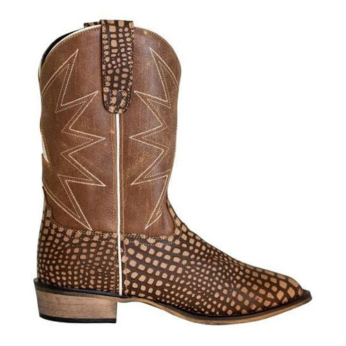 TuffRider Children Bryce Star Embroidered Alligator Printed Square Toe Western Boots