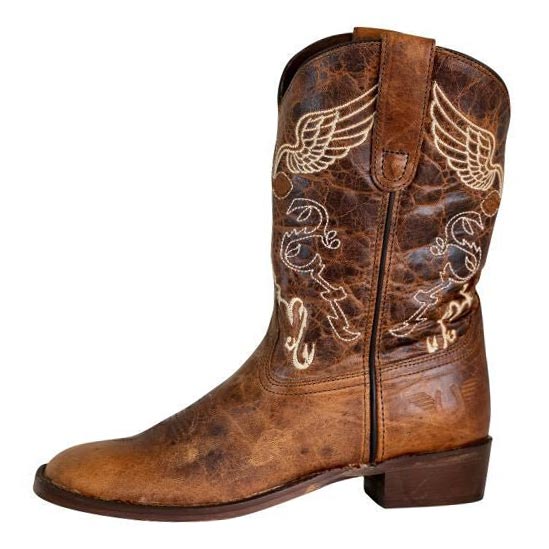 TuffRider Toddlers Sequoia Cross & Wing Embroidered Square Toe Western Boots