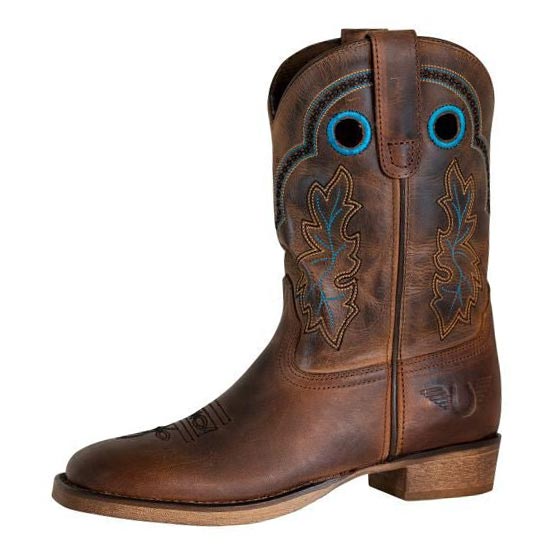 TuffRider Toddlers Rushmore Oak Leaf Embroidered Square Toe Western Boots
