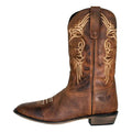 TuffRider Men's Lamar Leather Contrast Stitched Wide Square Toe Western Boots