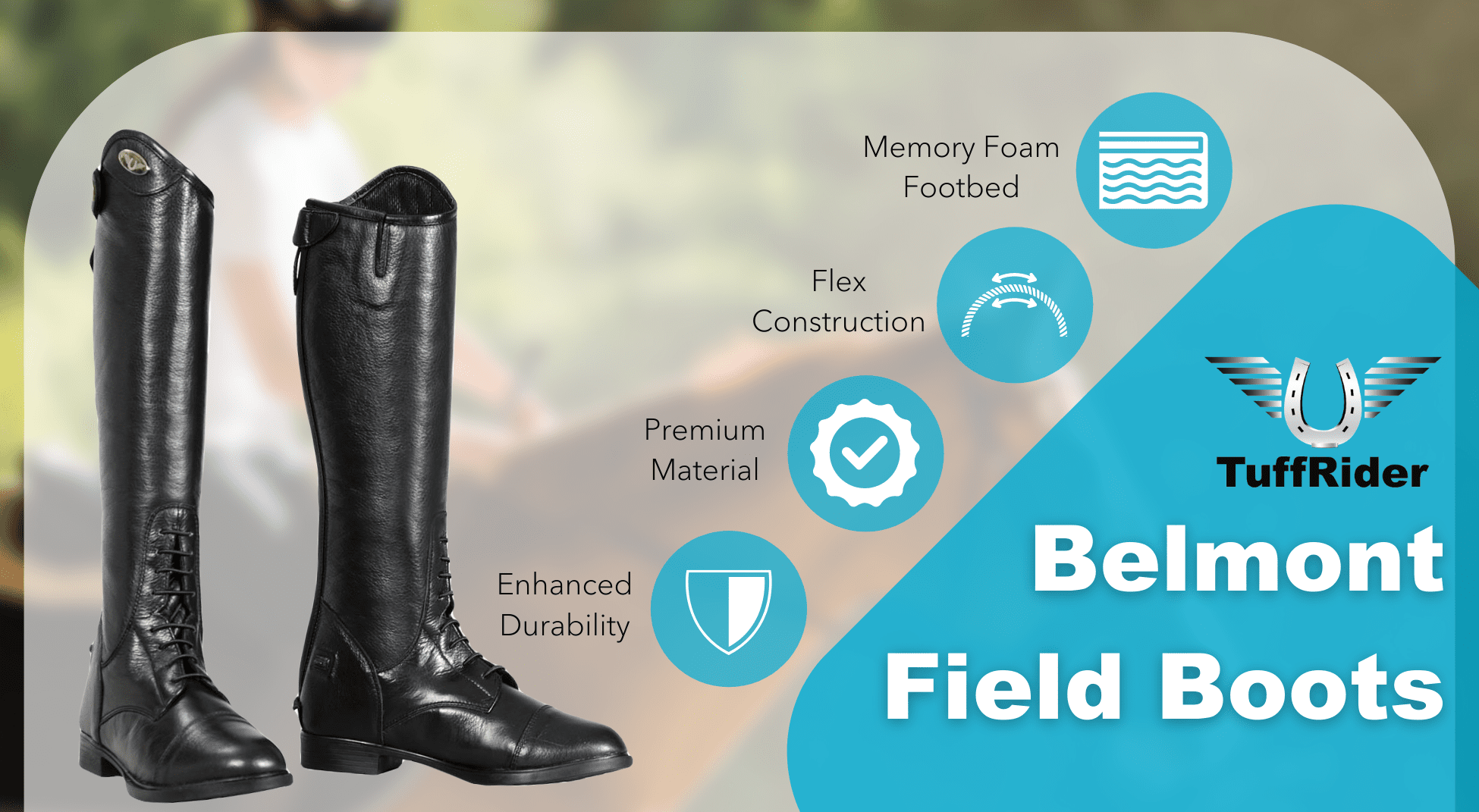 TuffRider Kids Belmont Leather Back Zipper Field Boots in Black - TuffRider.com