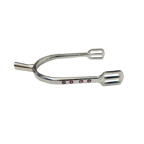 TuffRider Aluminum Bling Spurs With Strap- Pink Crystals- TuffRider.com