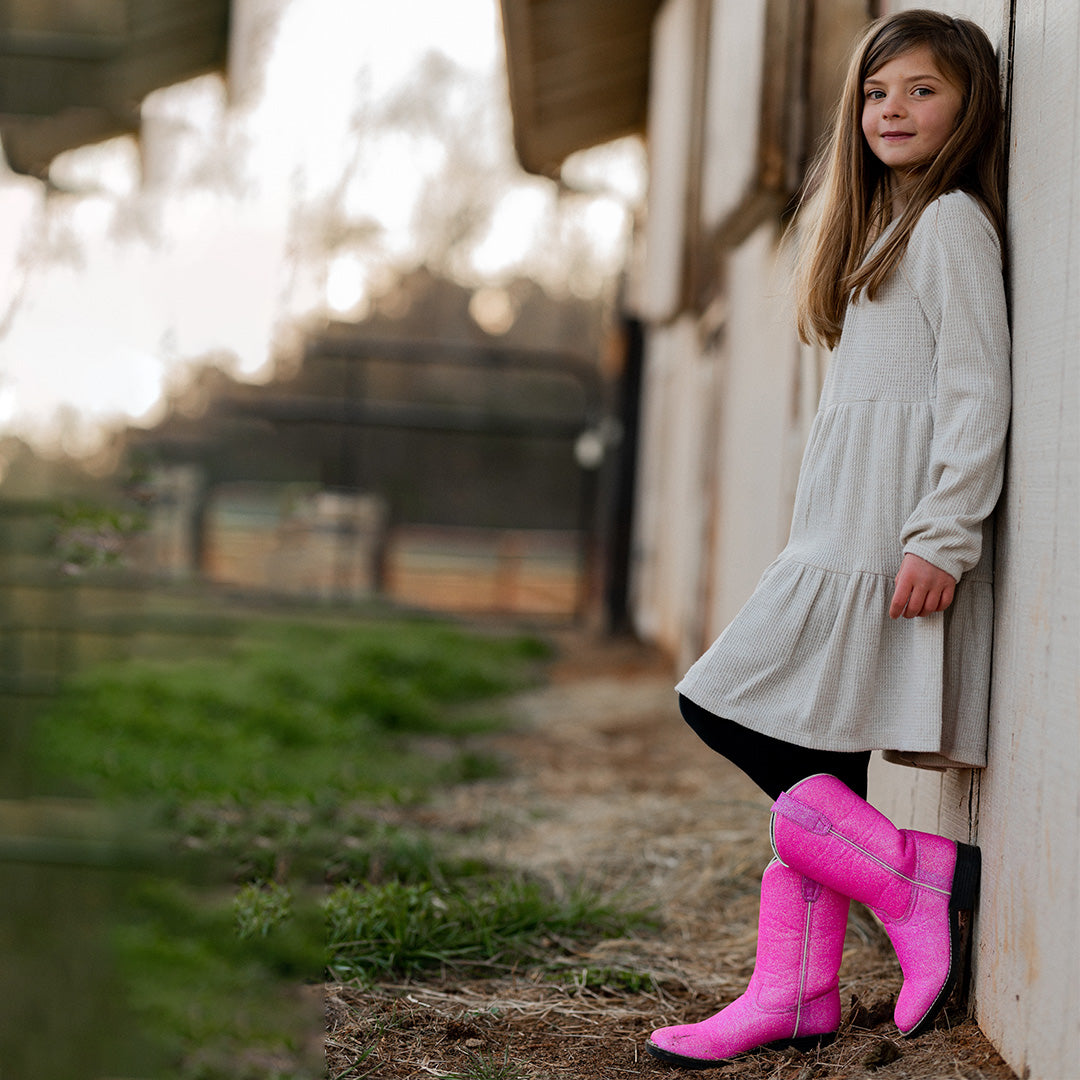 TuffRider Children's Pink Glitter Western Boot
